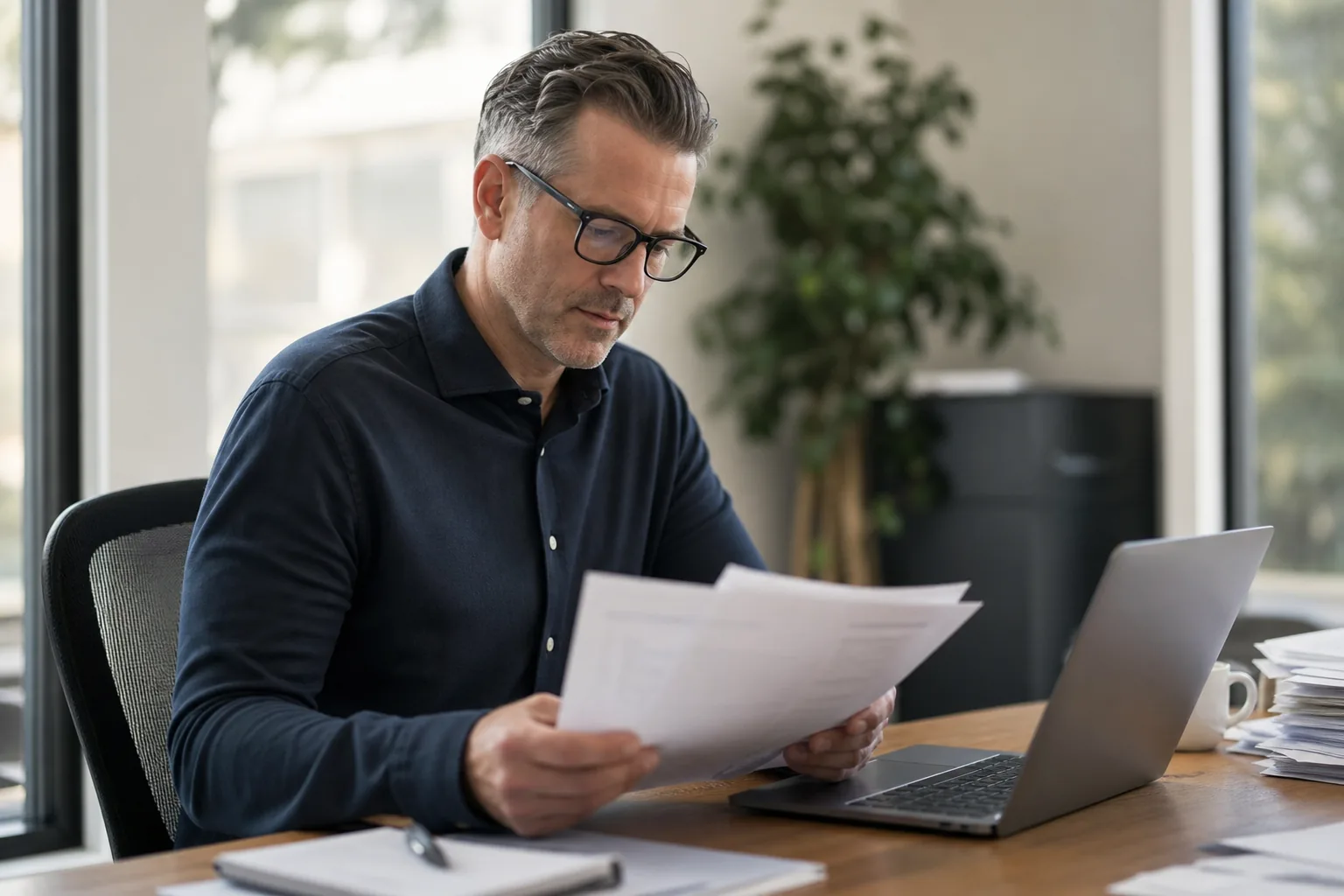 Administratief werk op een klein Nederlands kantoor. Beeld bij het artikel: Klopt het dat je onder de 500 privékilometers per jaar geen bijtelling betaalt?